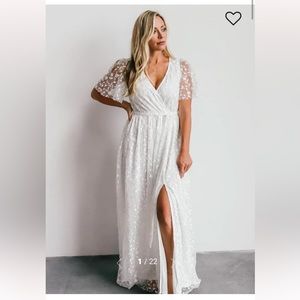 White Baltic Born Marseille Embossed Maxi Dress - size Medium